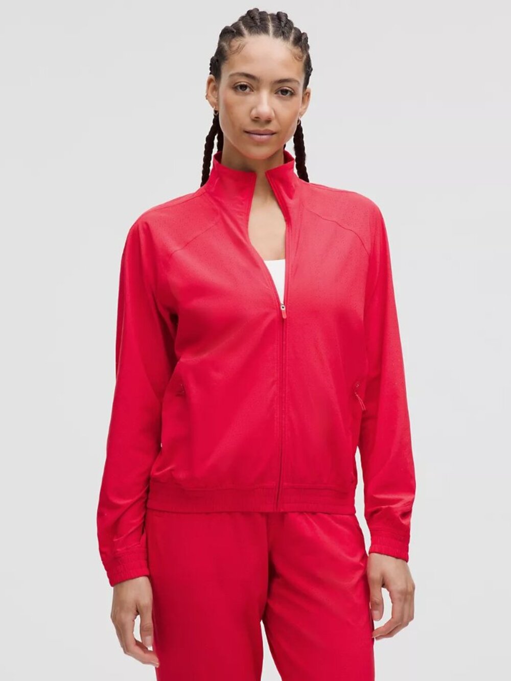 Lululemon Adapted State Perforated Track Jacket RED GLOW COLOR SIZE 6 NWT